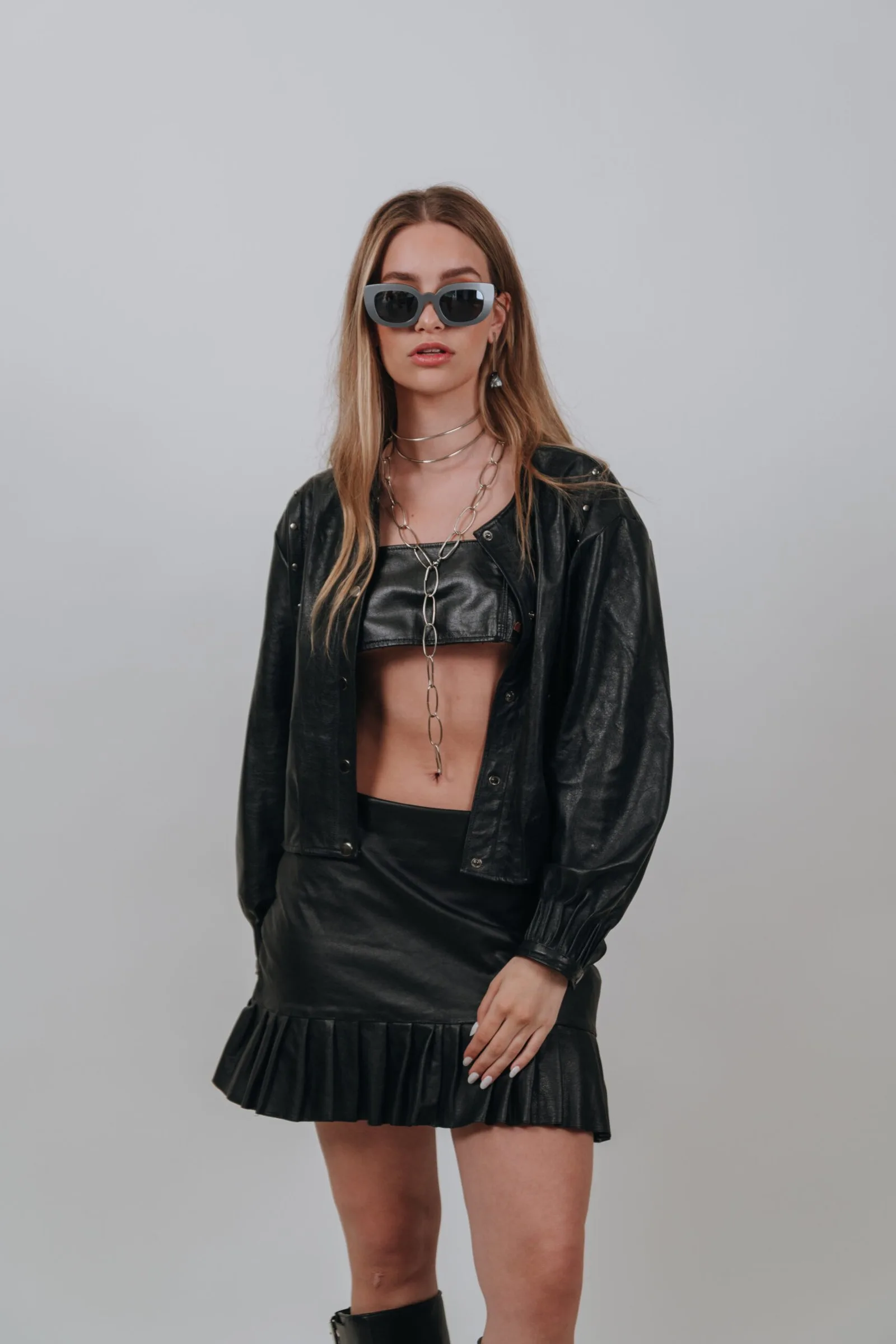 Delfos Leather Skirt