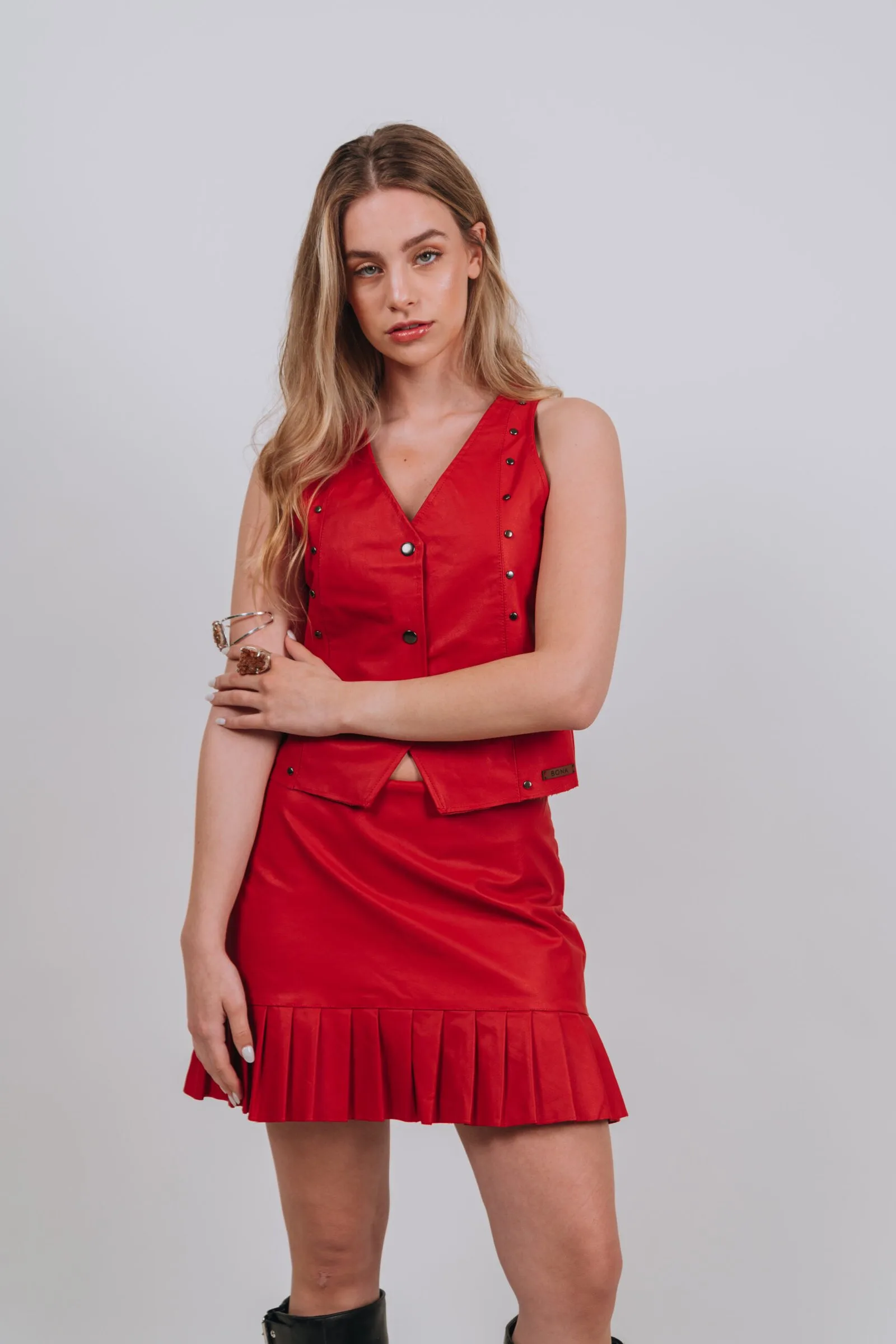Delfos Leather Skirt