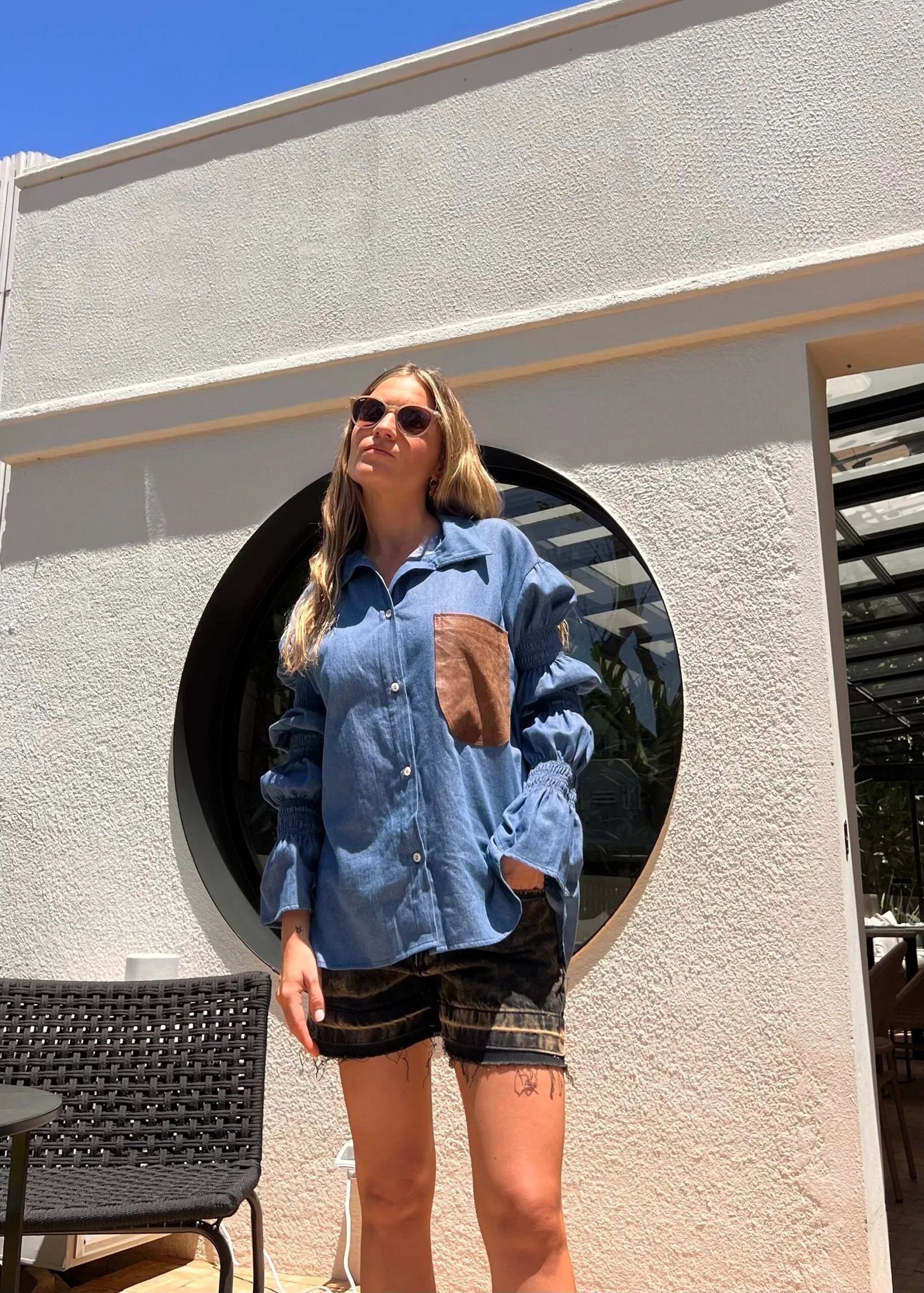 Camisa Monza (Jean liviano & cuero)